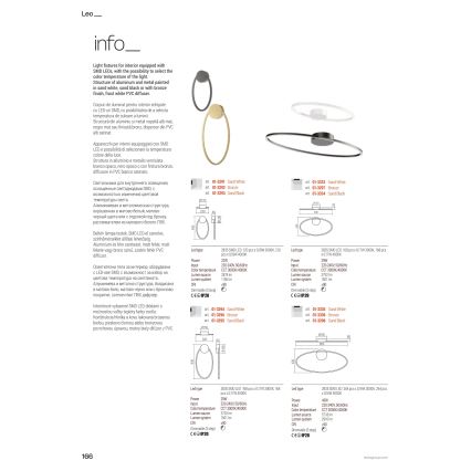 Redo 01-3339 - LEO LED, fényerőszabályozható kábellel függesztett csillár, 48W/230V, 3000/4000K, CRI 90, 40x95 cm, fekete