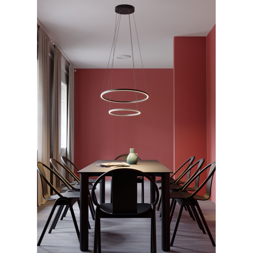 Redo 01-3343 - LEO dimmelhető, kábelen függesztett LED csillár LED/115W/230V 3000/4000K CRI 90 60x130 cm fekete