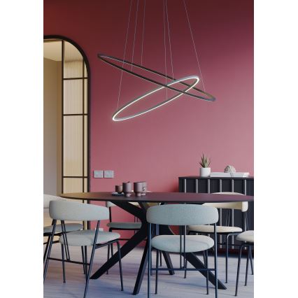 Redo 01-3343 - LEO dimmelhető, kábelen függesztett LED csillár LED/115W/230V 3000/4000K CRI 90 60x130 cm fekete