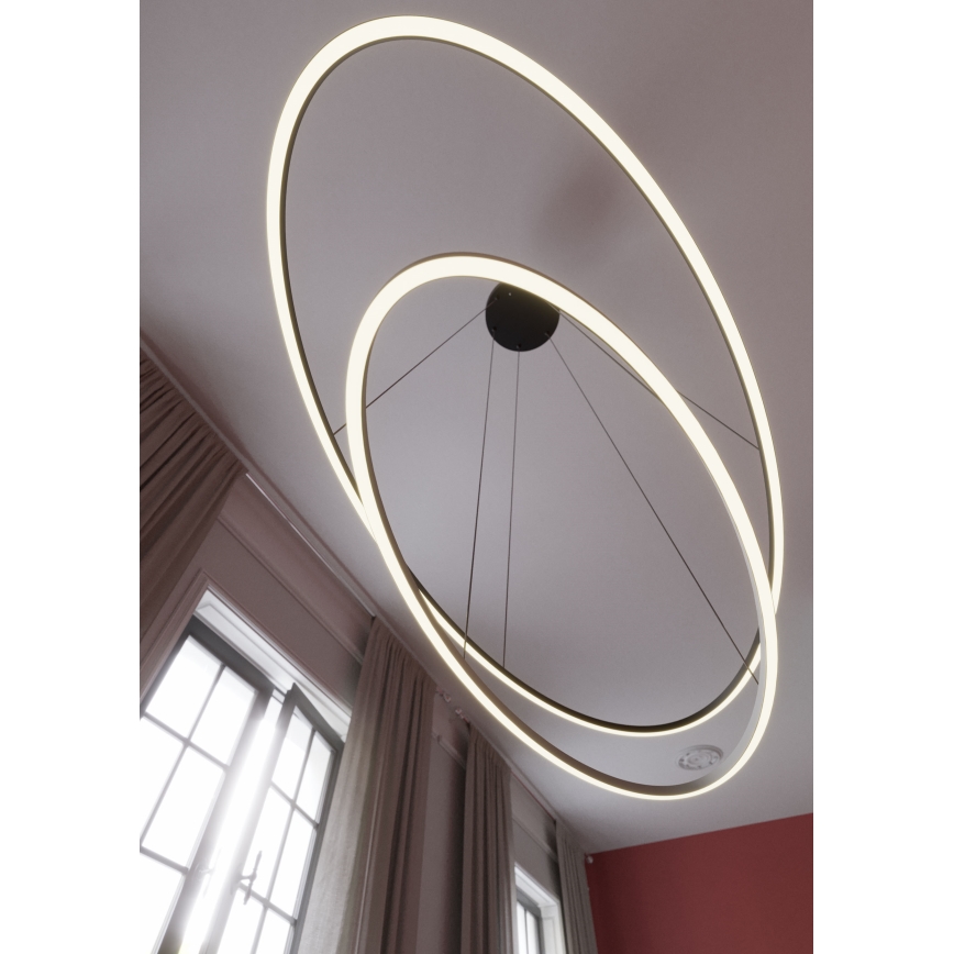 Redo 01-3343 - LEO dimmelhető, kábelen függesztett LED csillár LED/115W/230V 3000/4000K CRI 90 60x130 cm fekete