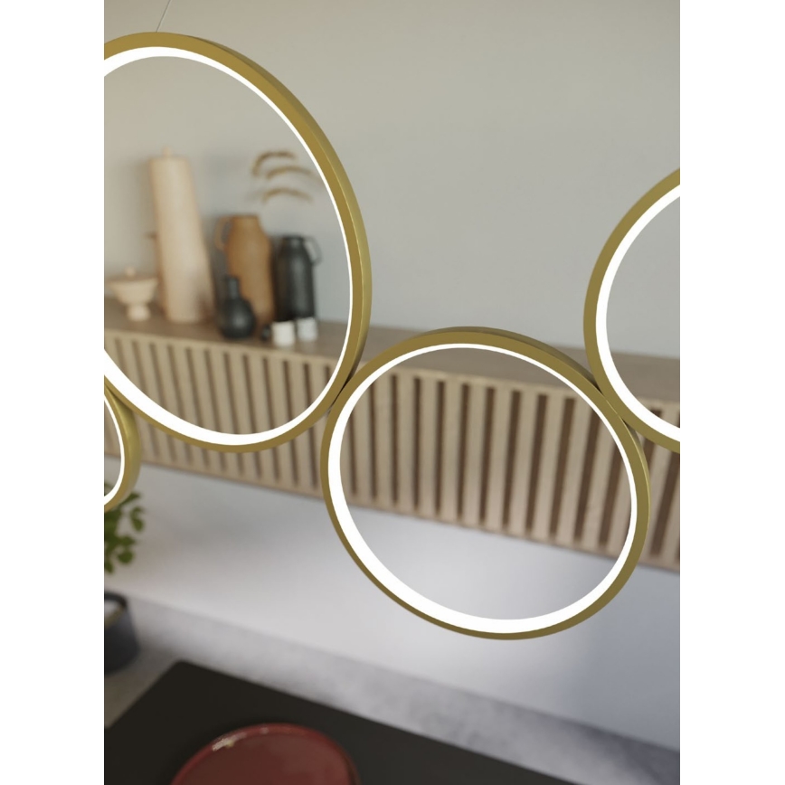 Redo 01-3383 - LED Dimmelhető csillár zsinóron ATHENA LED/40W/230V 3000/4000/6000K CRI98 arany