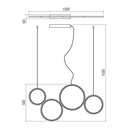 Redo 01-3383 - LED Dimmelhető csillár zsinóron ATHENA LED/40W/230V 3000/4000/6000K CRI98 arany
