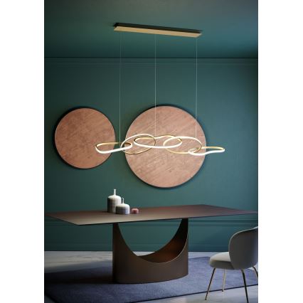 Redo 01-3392 - LED fényerőszabályozható kábeles csillár BIAS LED/120W/230V 3000/4500/6500K CRI 90 aranyszínű