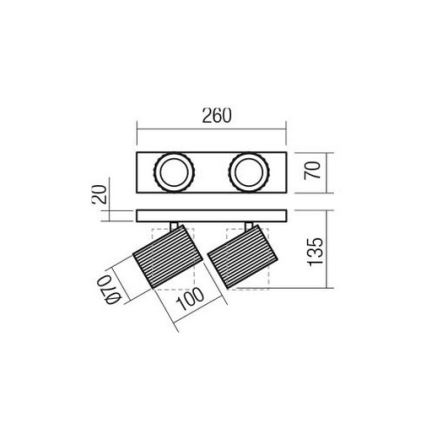 Redo 01-3403 - DELPHI spotlámpa 2xGU10/7W/230V fekete