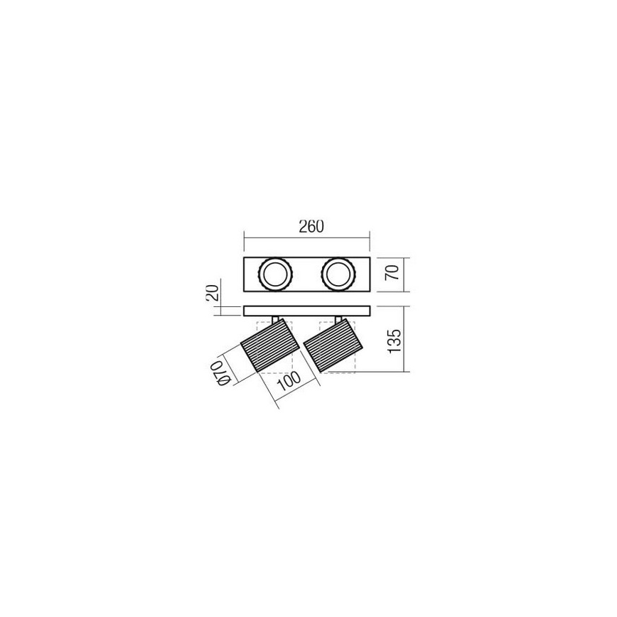 Redo 01-3403 - DELPHI spotlámpa 2xGU10/7W/230V fekete