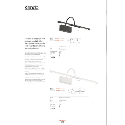 Redo 01-3465 - LED Képmegvilágító KENDO LED/6W/230V 34,4 cm CRI 92 fekete