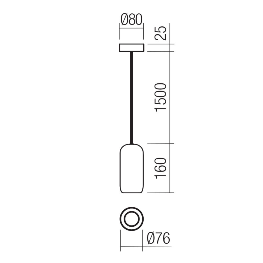 Redo 01-3475 - Csillár zsinóron BOOM 1xGU10/10W/230V átm. 7,6 cm zöld