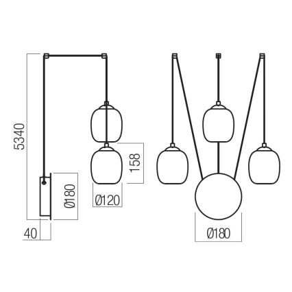 Redo 01-3485 - KHADI dimmelhető LED fali lámpa 3xLED/5,5W/230V CRI 90 átm. 12 cm fekete/füstszínű