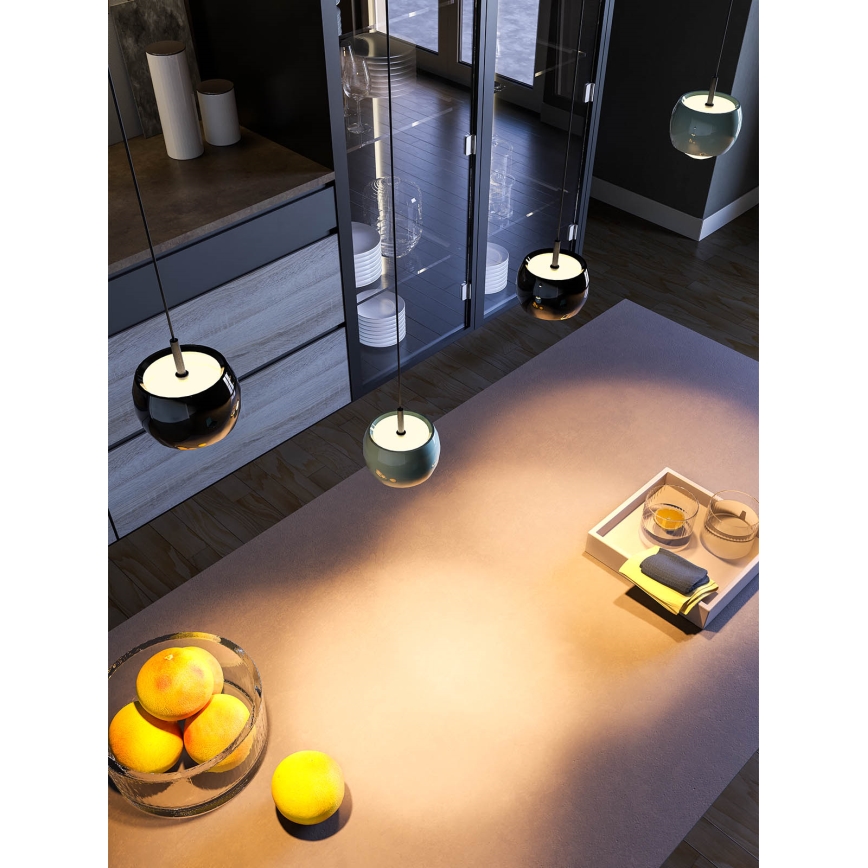 Redo 01-3549 - LED Csillár zsinóron AVES LED/12W/230V átm. 9,6 cm CRI 90 szürke