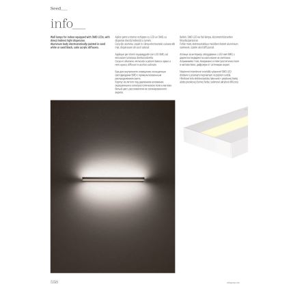 Redo 01-3552 - LED Fali lámpa SEED LED/15W/230V fehér