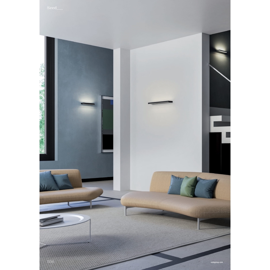 Redo 01-3553 - LED Fali lámpa SEED LED/15W/230V fekete