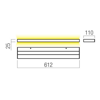 Redo 01-3555 - LED Fali lámpa SEED LED/30W/230V fekete