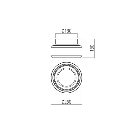 Redo 01-3588 - LED Mennyezeti lámpa SOLERA LED/18W/230V átm. 25 cm CRI 93 3000/4000K szürke