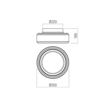 Redo 01-3589 - LED Mennyezeti lámpa SOLERA LED/24W/230V átm. 35 cm CRI 93 3000/4000K szürke