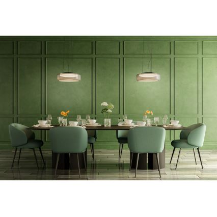 Redo 01-3591 - LED Csillár zsinóron SOLERA LED/24W/230V átm. 35 cm CRI 93 3000/4000K szürke