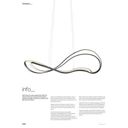 Redo 01-3599 - Dimmelhető LED kábeles csillár TEMPEST LED/58W/230V fekete