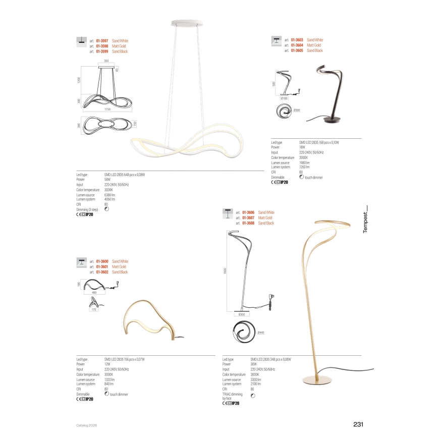 Redo 01-3599 - Dimmelhető LED kábeles csillár TEMPEST LED/58W/230V fekete