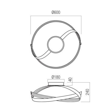 Redo 01-3613 - Dimmelhető mennyezeti lámpa IMPULS LED/34W/230V Ø 60 cm aranyszínű