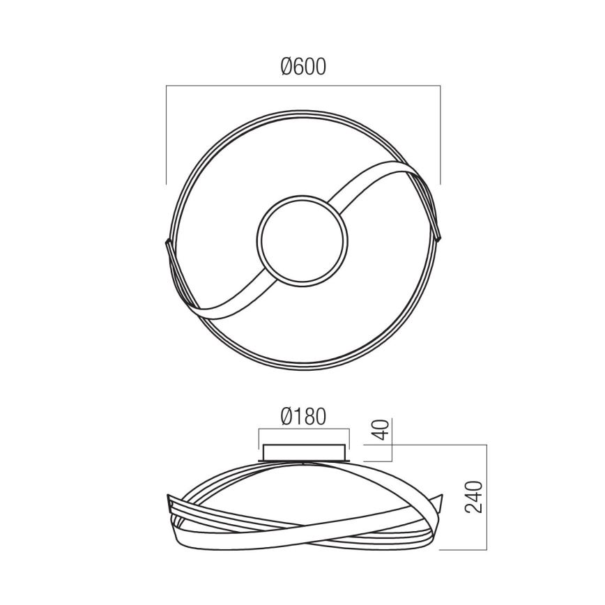 Redo 01-3614 - LED dimmelhető mennyezeti lámpatest IMPULS LED/34W/230V átm. 60 cm fekete