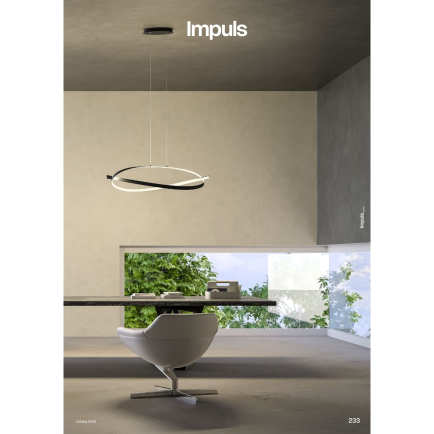 Redo 01-3617 - LED dimmelhető kábelre szerelt függeszték IMPULS LED/38W/230V fekete