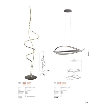 Redo 01-3617 - LED dimmelhető kábelre szerelt függeszték IMPULS LED/38W/230V fekete