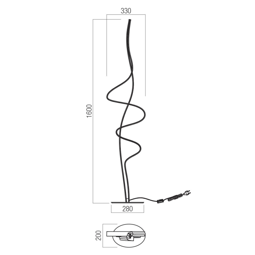 Redo 01-3625 - LED fényerőszabályozható állólámpa IMPULS LED/36W/230V arany