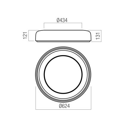 Redo 01-3723 - LED mennyezeti lámpa DIP LED/40W/230V 2700/3000/4000/5000/6500K CRI 90 átm. 62,4 cm bézs