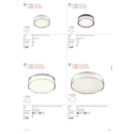 Redo 01-3731 - LED Fürdőszobai mennyezeti lámpa FRISBI LED/12W/230V átm. 23 cm CRI 90 3000/4000K IP44 fehér