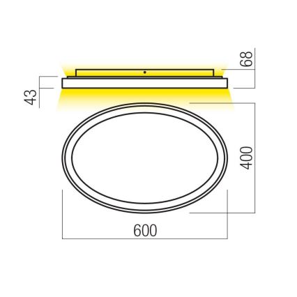 Redo 01-3806 - LED dimmelhető mennyezeti lámpa NOBU LED/60W/230V 3000/4000K CRI 90 fehér