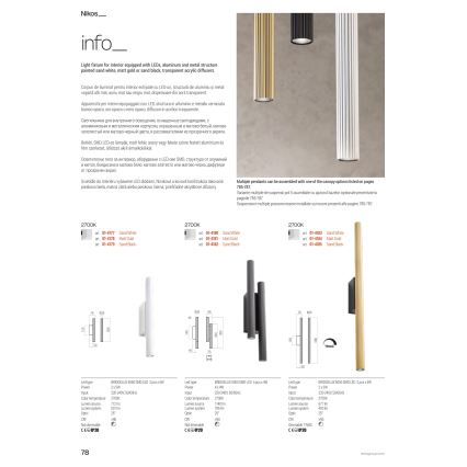 Redo 01-3856 - NIKOS LED csillár zsinóron LED/8W/230V 3000K CRI 90 átm. 6 cm fehér