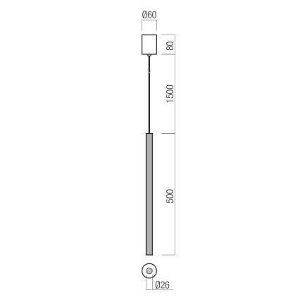 Redo 01-3856 - NIKOS LED csillár zsinóron LED/8W/230V 3000K CRI 90 átm. 6 cm fehér