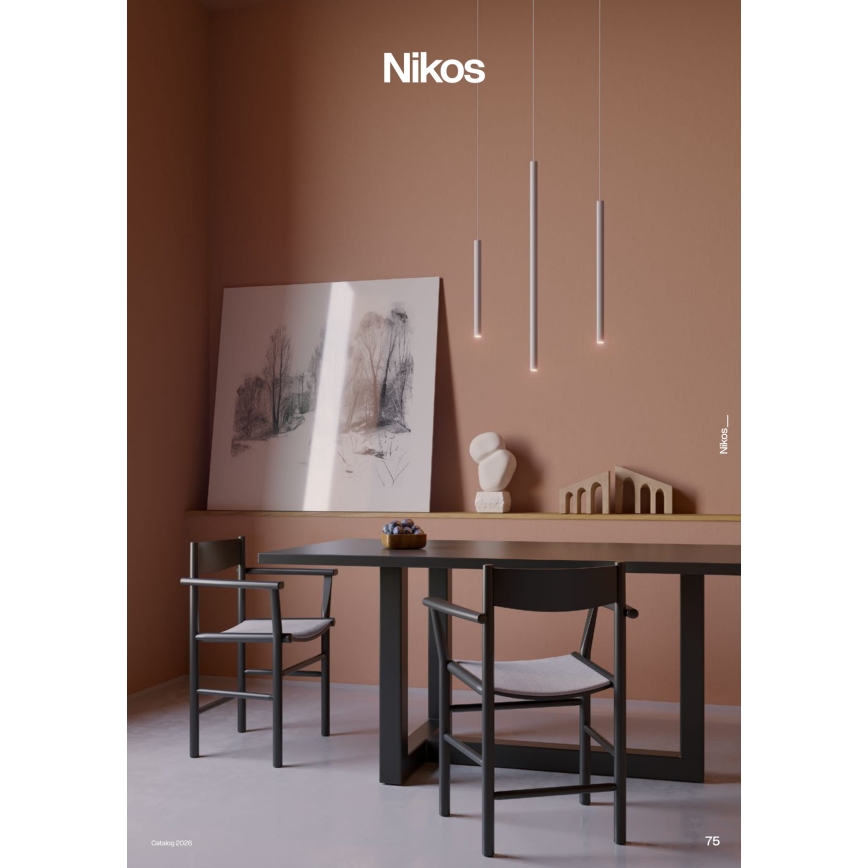Redo 01-3859 - kábelre függesztett LED csillár NIKOS LED/8W/230V 3000K CRI 90 átm. 6 cm fehér