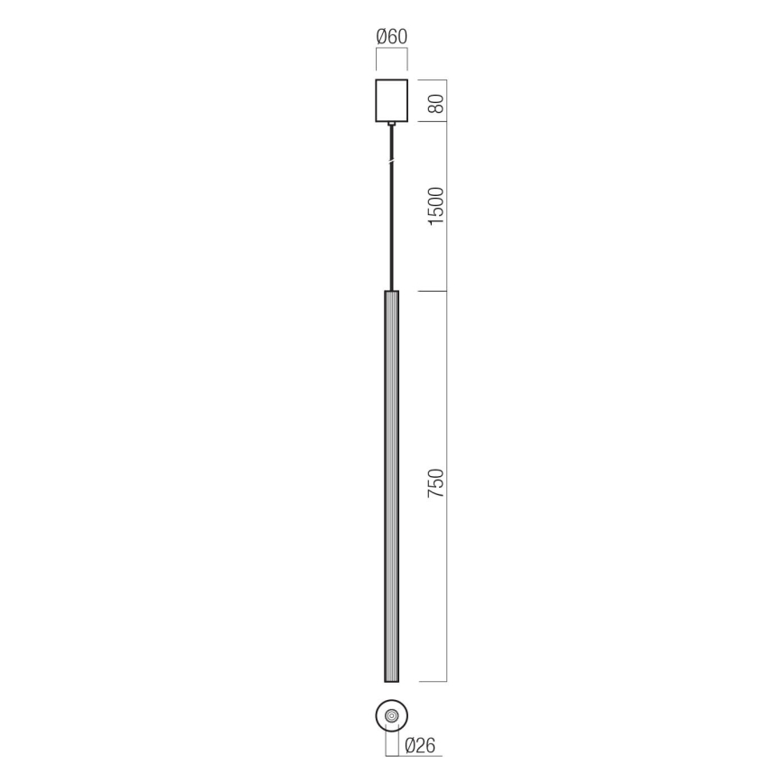 Redo 01-3861 - kábeles LED függeszték NIKOS LED/8W/230V CRI 90 Ø 6 cm fekete