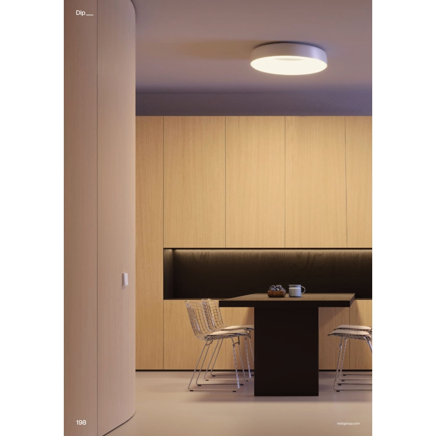 Redo 01-3941 - DIP-LED mennyezeti lámpa, 40 W, 230 V, 2700/3000/4000/5000/6500 K, CRI 90, átmérő 62,4 cm, fehér