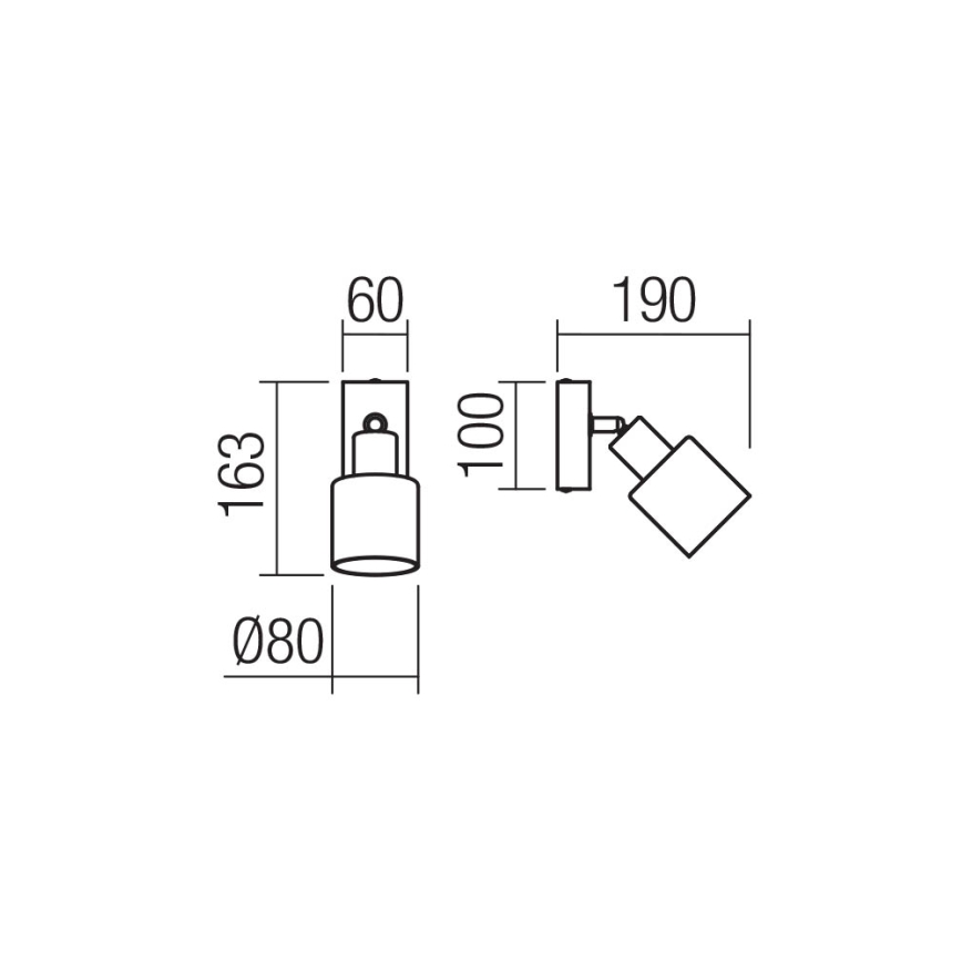 Redo 01-3984 - Fali spotlámpa ROTIS 1xE14/15W/230V