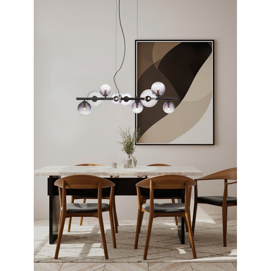 Redo 01-3989 - Csillár zsinóron ASTRA 9xG9/8W/230V fekete