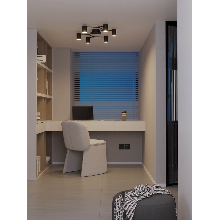 Redo 01-4048 - Spotlámpa WEBB 6xGU10/10W/230V fekete