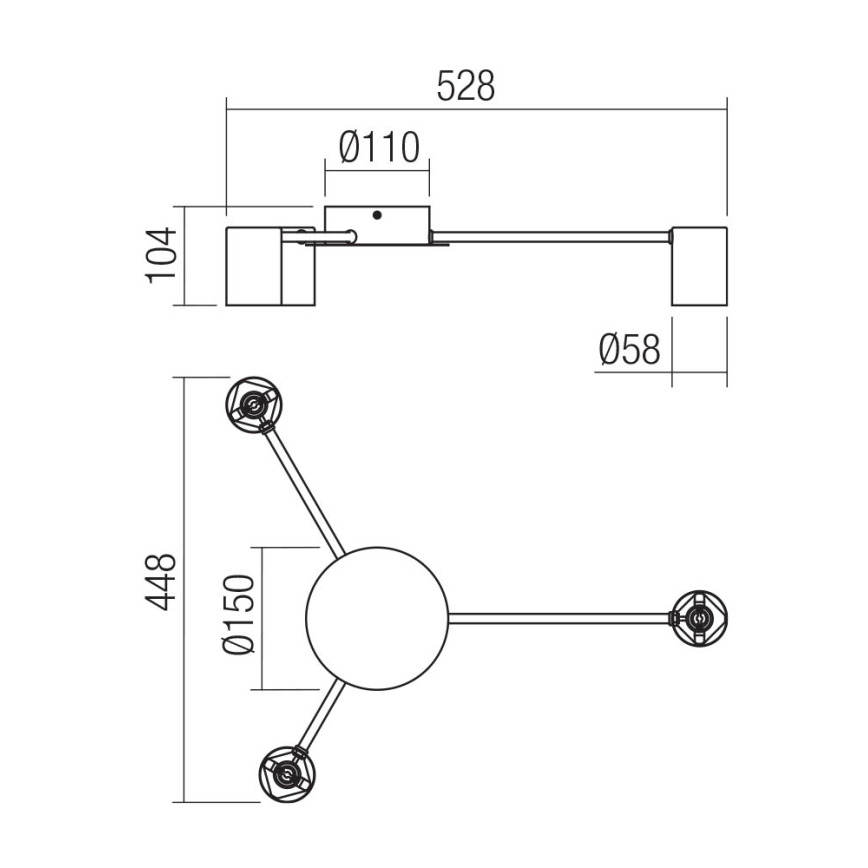 Redo 01-4050 - Spotlámpa NOA 3xGU10/10W/230V fekete