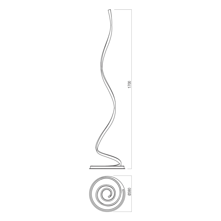 Redo 01-4281 - LED fényerőszabályozható állólámpa SCROLL LED/30W/230V 3000K/4000K/6000K CRI 90 fehér