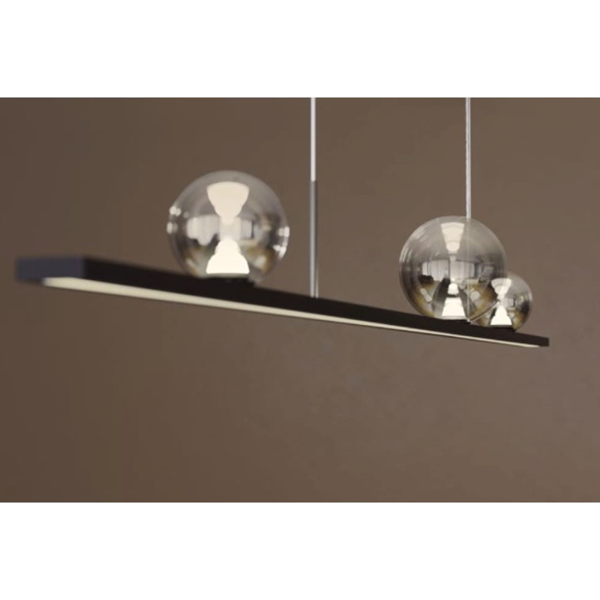 Redo 01-4302 - LED Fényerőszabályozható csillár függesztőkábeleken DUNE LED/48W/230V 3000K CRI 90 fekete/füstszínű