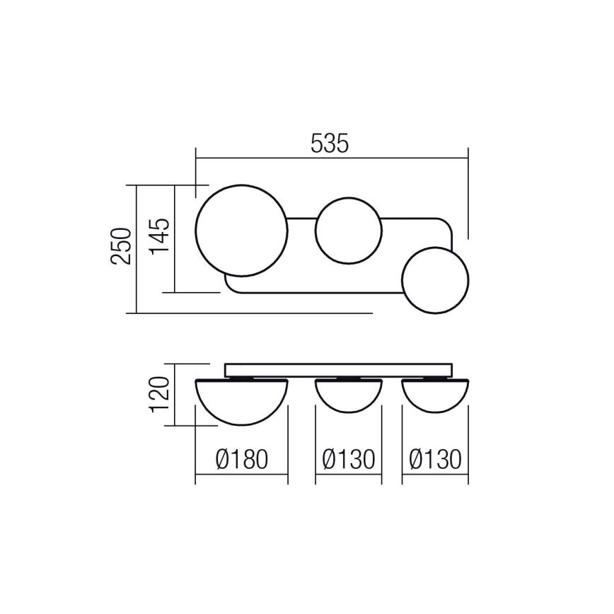 Redo 01-4329 - LUMIEN LED fali lámpa 3xLED/18W/230V 2700/3000K CRI 90 fehér/arany