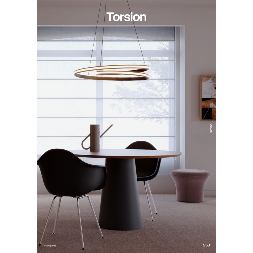 Redo 01-4364 - Dimmelhető LED kábeles csillár TORSION LED/60W/230V 2700/3000/4000K CRI 90 átm. 75,2 cm arany
