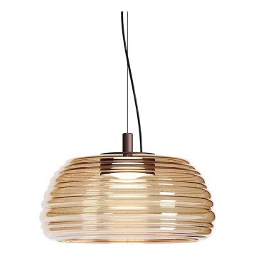 Redo 01-4542 - LED dimmelhető, kábeles függesztékű csillár ONDULA LED/16W/230V 2700K/3000K CRI 90 átm. 41 cm bézs/füst