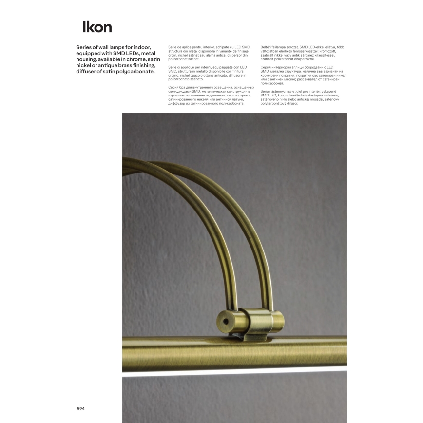 Redo 01-455 - LED Képmegvilágító IKON LED/8W/230V 35,6 cm fényezett króm