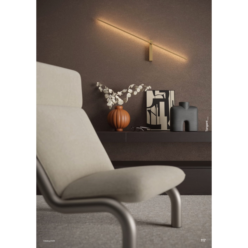 Redo 01-4672 - TANGENT LED fali lámpa LED/6W/230V 2700/2850/3000K 73 cm CRI 90 arany