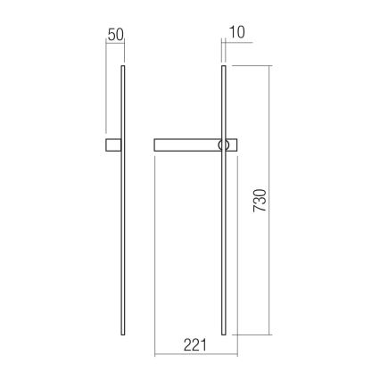 Redo 01-4672 - TANGENT LED fali lámpa LED/6W/230V 2700/2850/3000K 73 cm CRI 90 arany
