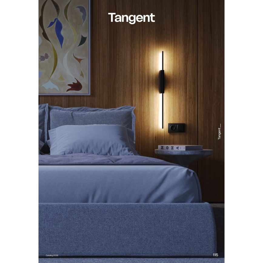 Redo 01-4673 - LED fali lámpatest TANGENT LED/6W/230V 2700/2850/3000K 73 cm CRI 90 fekete