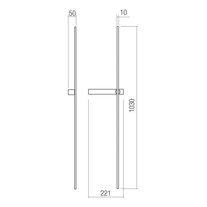 Redo 01-4675 - LED fali lámpa TANGENT LED/9W/230V 2700/2850/3000K 73 cm CRI 90 fekete