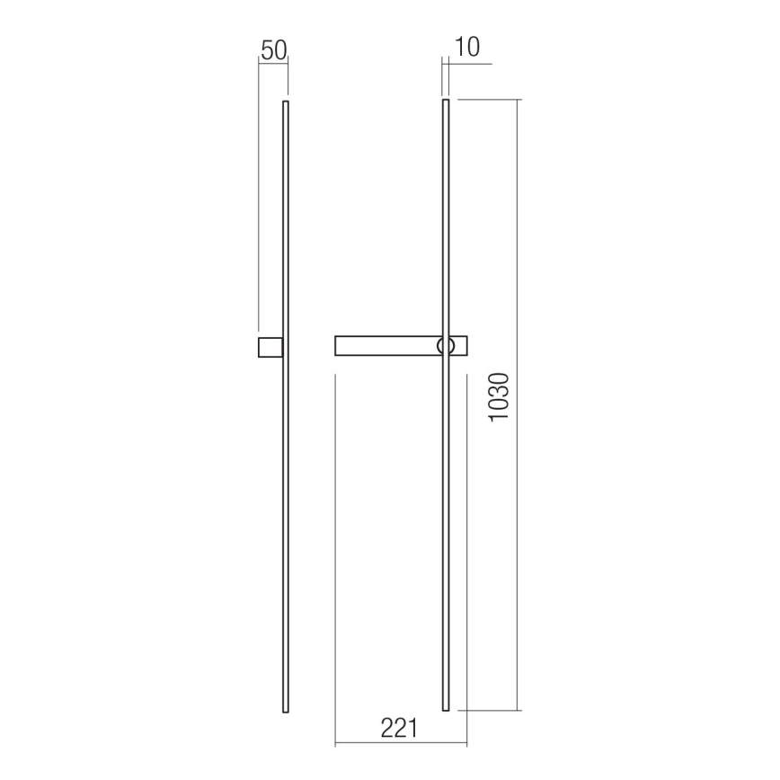 Redo 01-4675 - LED fali lámpa TANGENT LED/9W/230V 2700/2850/3000K 73 cm CRI 90 fekete