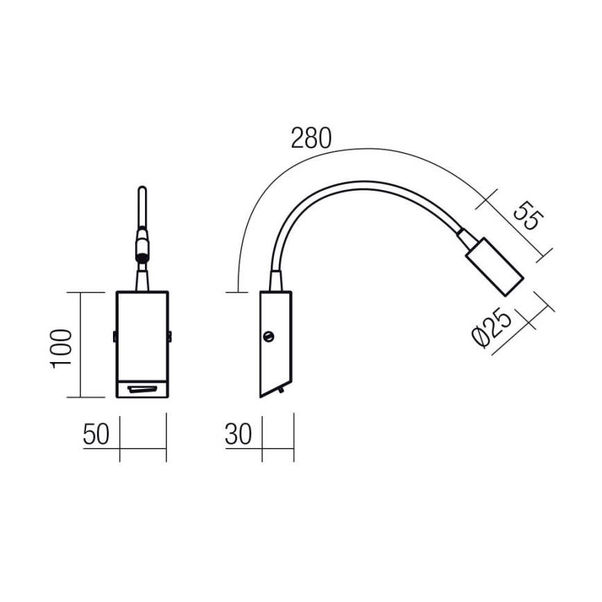 Redo 01-4802 - LED flexibilis lámpa HELLO LED/3W/230V bronzszínű
